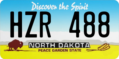 ND license plate HZR488
