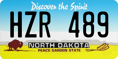 ND license plate HZR489