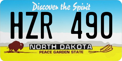 ND license plate HZR490