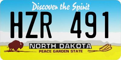 ND license plate HZR491