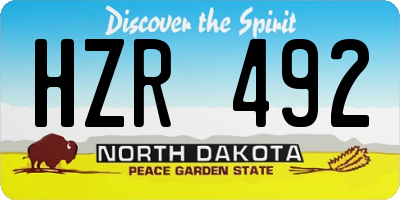 ND license plate HZR492