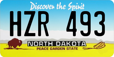 ND license plate HZR493