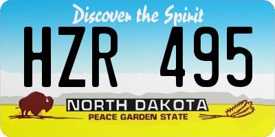 ND license plate HZR495