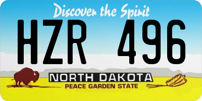 ND license plate HZR496