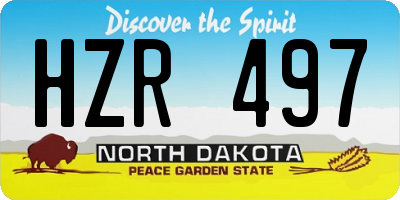 ND license plate HZR497