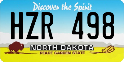 ND license plate HZR498