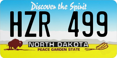 ND license plate HZR499