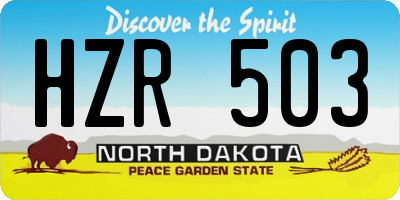 ND license plate HZR503