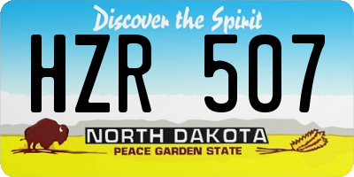ND license plate HZR507