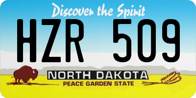 ND license plate HZR509