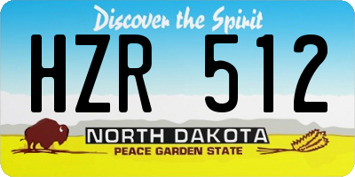 ND license plate HZR512