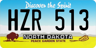 ND license plate HZR513