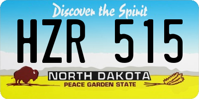 ND license plate HZR515