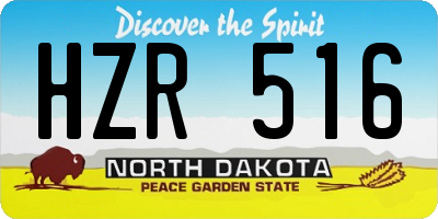 ND license plate HZR516