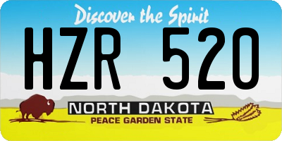 ND license plate HZR520