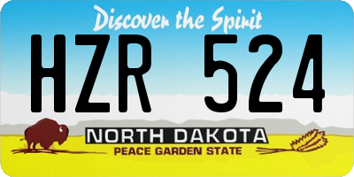 ND license plate HZR524
