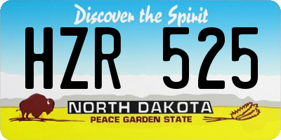 ND license plate HZR525