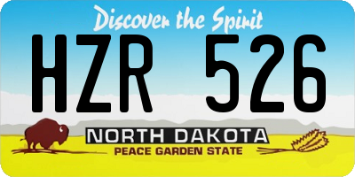 ND license plate HZR526
