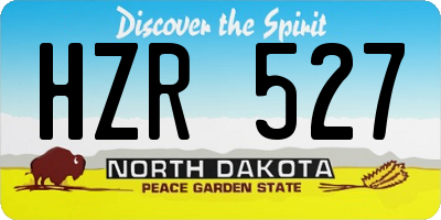 ND license plate HZR527