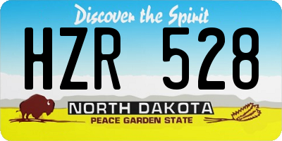ND license plate HZR528