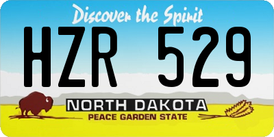 ND license plate HZR529
