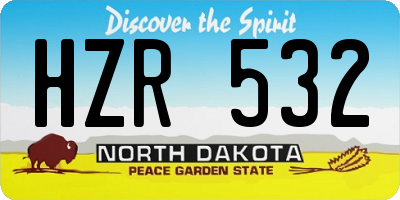 ND license plate HZR532