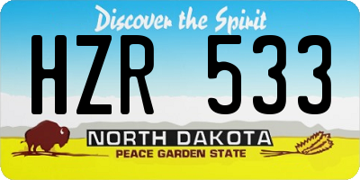 ND license plate HZR533