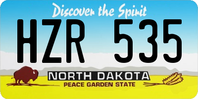 ND license plate HZR535