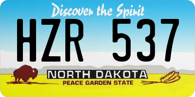 ND license plate HZR537