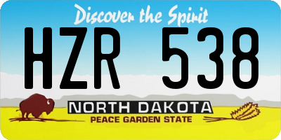 ND license plate HZR538