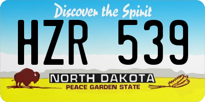 ND license plate HZR539