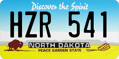 ND license plate HZR541