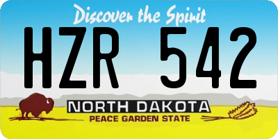 ND license plate HZR542
