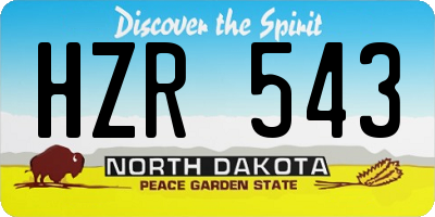 ND license plate HZR543