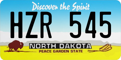 ND license plate HZR545