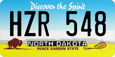 ND license plate HZR548