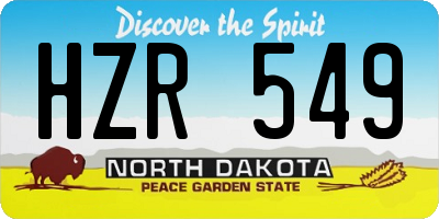 ND license plate HZR549