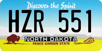 ND license plate HZR551
