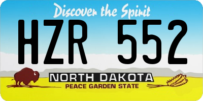 ND license plate HZR552