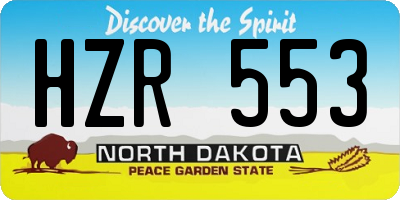 ND license plate HZR553