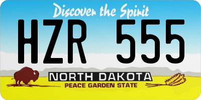ND license plate HZR555