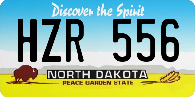 ND license plate HZR556