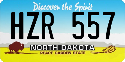 ND license plate HZR557