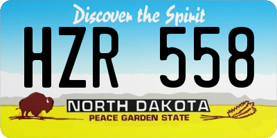 ND license plate HZR558
