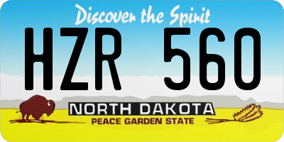 ND license plate HZR560