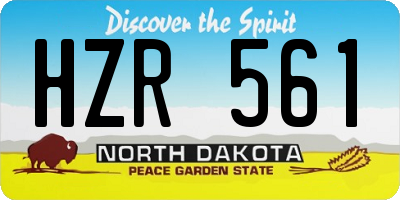 ND license plate HZR561