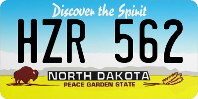ND license plate HZR562