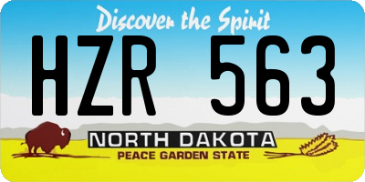 ND license plate HZR563