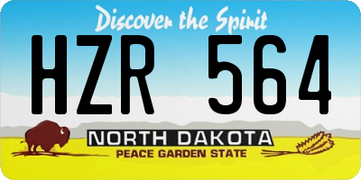 ND license plate HZR564