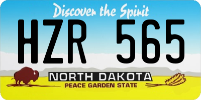 ND license plate HZR565
